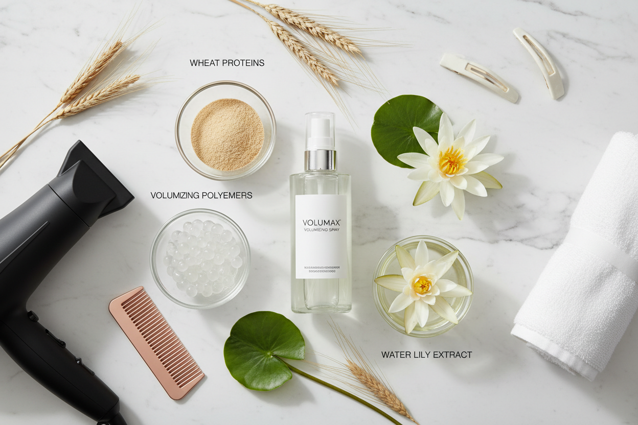 Ingredienti volume boost: proteine del grano, estratto di ninfea e polimeri volumizzanti