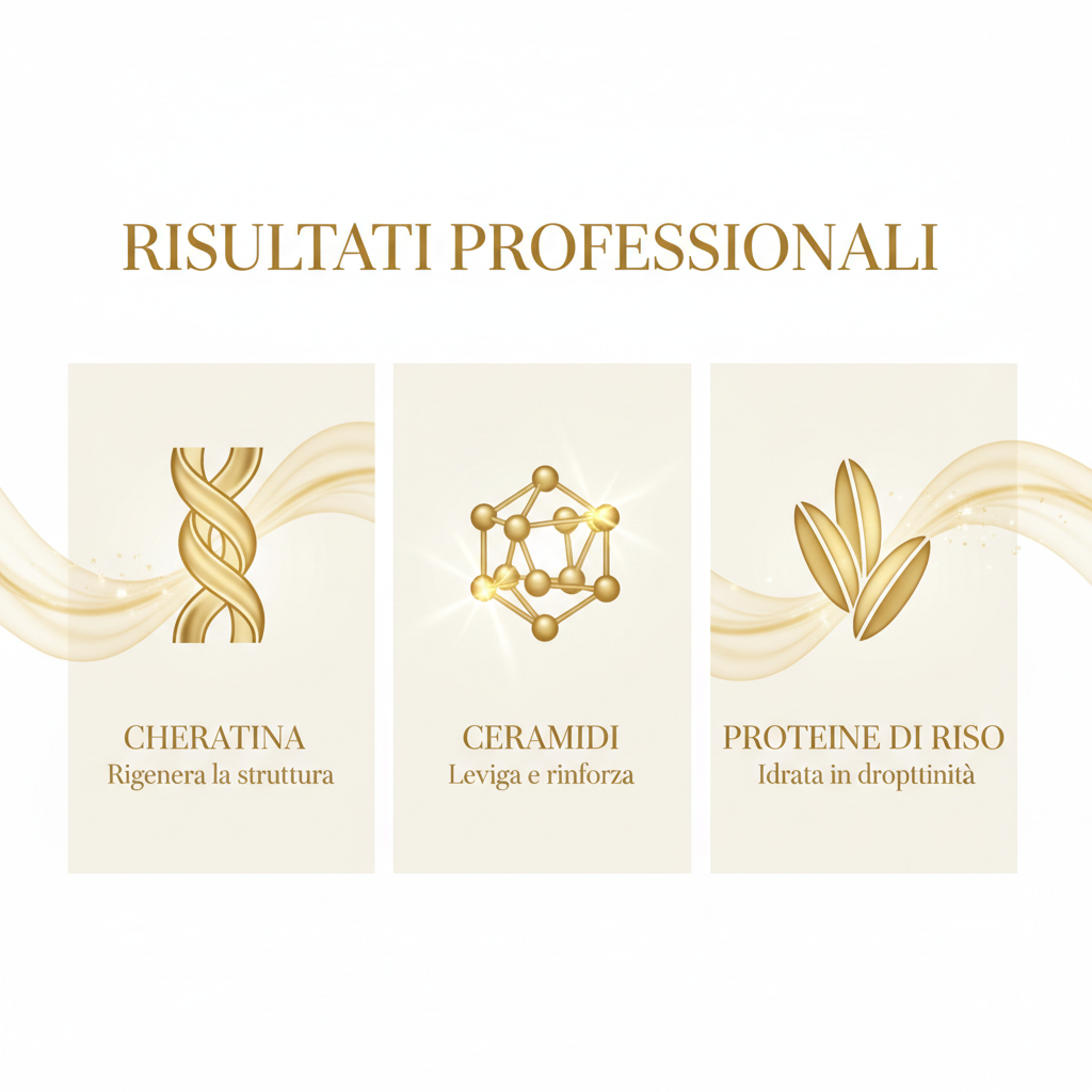 Infografica ingredienti Super Cheratina - Cheratina Ceramidi Proteine di Riso