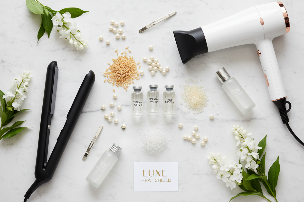 Ingredienti heat shield: filtri termici professionali, cheratina e proteine di riso