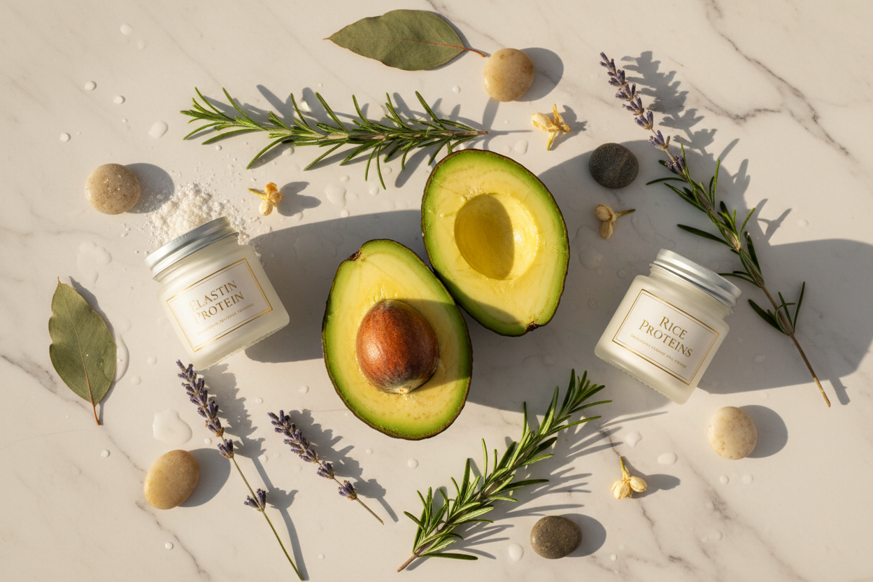 Ingredienti curl control: estratto di avocado, elastina e proteine di riso