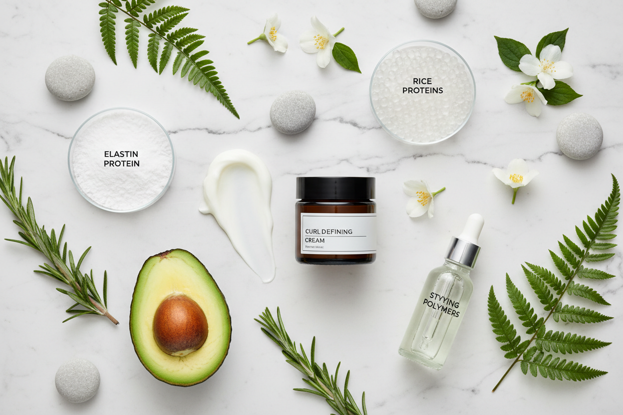 Ingredienti curl memory: estratto di avocado, elastina, proteine di riso e polimeri modellanti