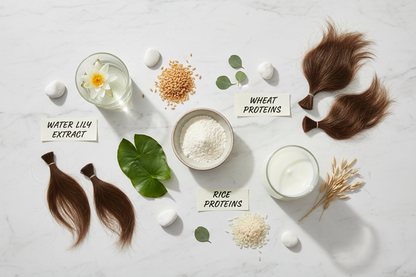Ingredienti professionali effetto filler: proteine del grano, estratto di ninfea e riso