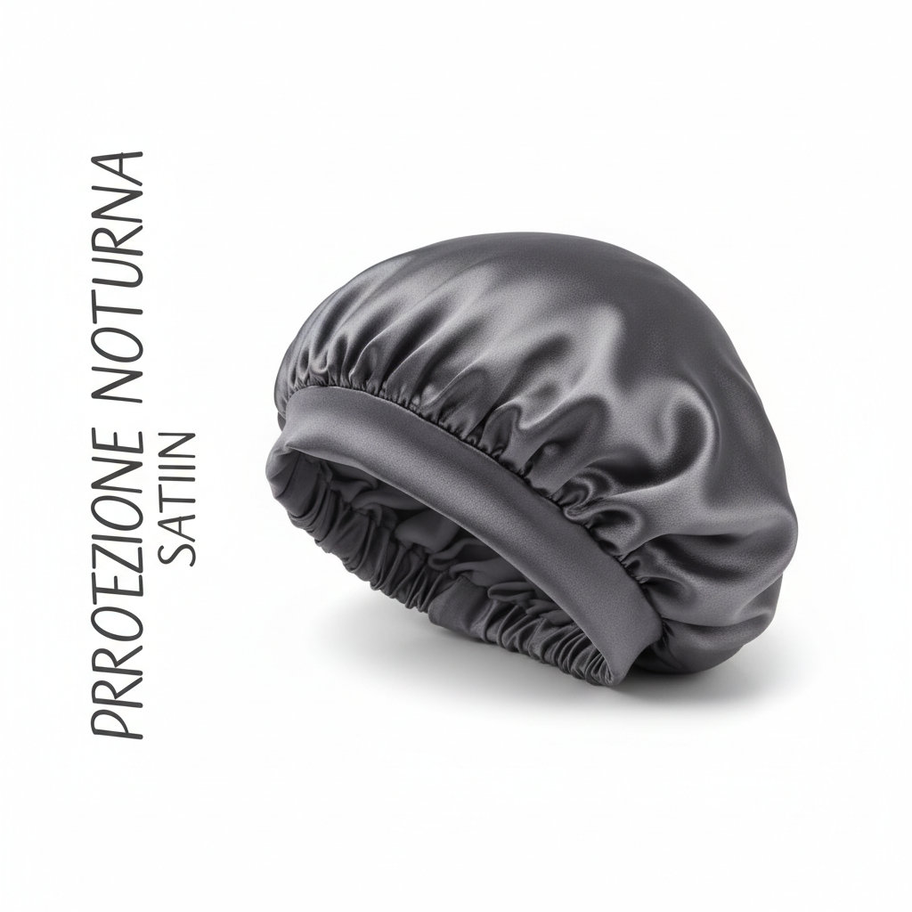 Cuffia notte in satin per protezione capelli anti-crespo