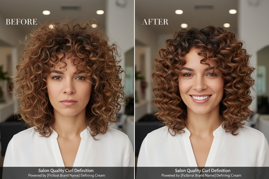 Prima e dopo crema definizione ricci - trasformazione da ricci indefiniti a perfettamente modellati