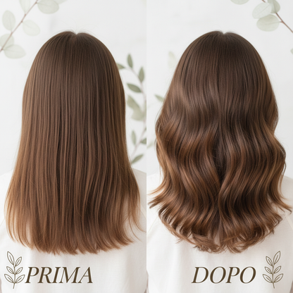 Trasformazione capelli fini prima e dopo con Kit DiksoNatura - da capelli piatti a capelli voluminosi naturali