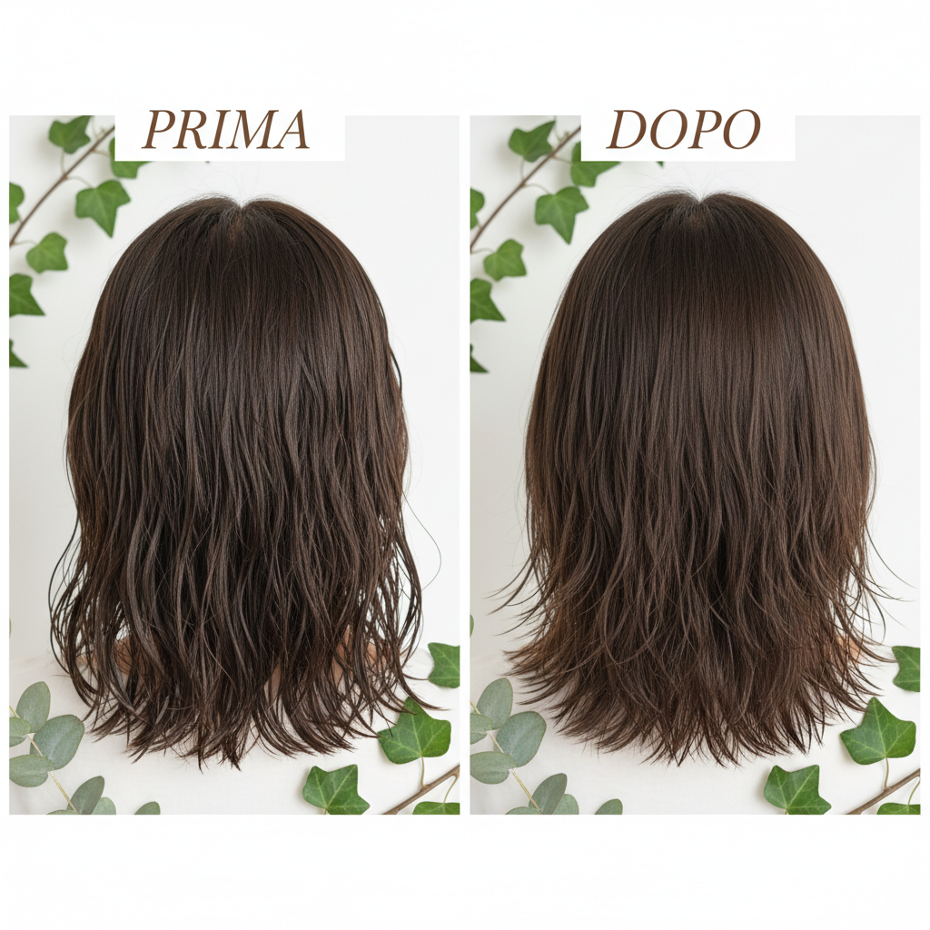 Trasformazione capelli grassi prima e dopo con Shampoo DiksoNatura - da capelli oleosi a capelli freschi e voluminosi