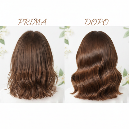 Trasformazione capelli normali prima e dopo con Kit DiksoNatura - da capelli opachi a capelli sani naturali