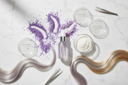 Ingredienti multiazione: pigmenti viola, cheratina, protezione UV e proteine di riso