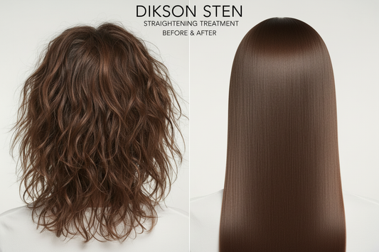 Prima e dopo trattamento stirante - capelli crespi vs perfettamente lisci Dikson Sten